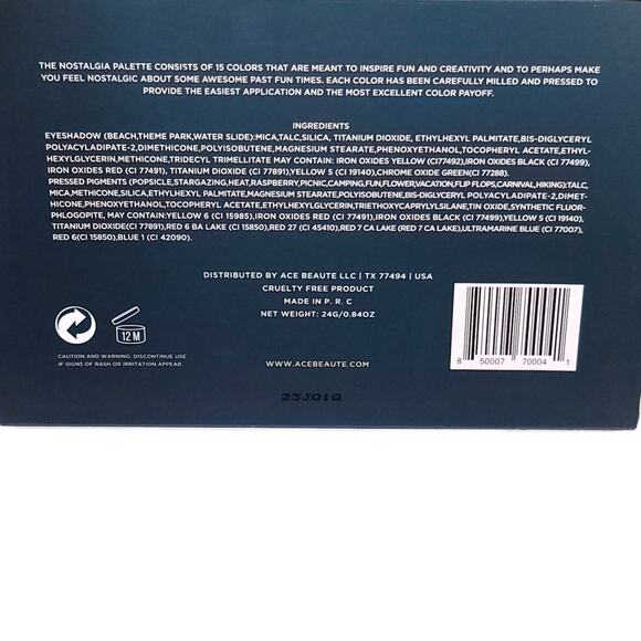 Ace Beaute Nostalgia Eyeshadow Palette - Picture 3 of 5